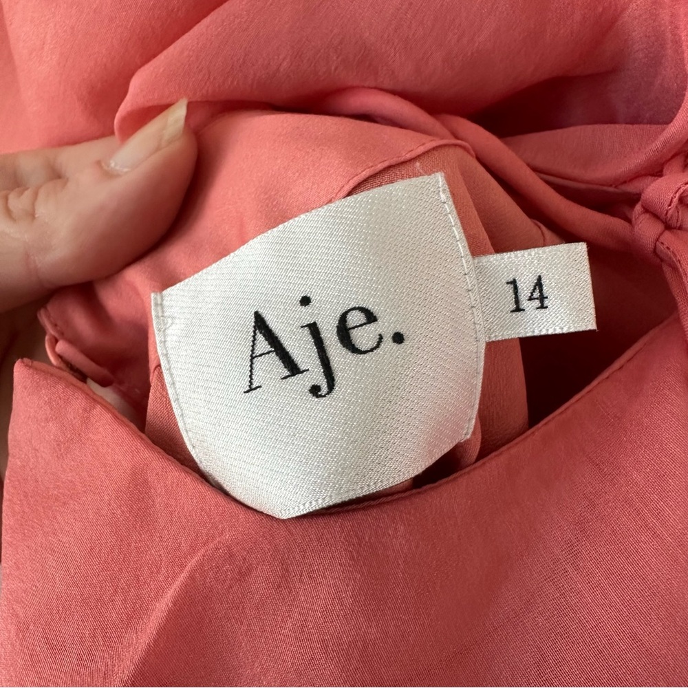 AJE PANDOREA LAYERED MINI DRESS WASHED CORAL SZ AU 14, US 10 - Picture 8 of 12
